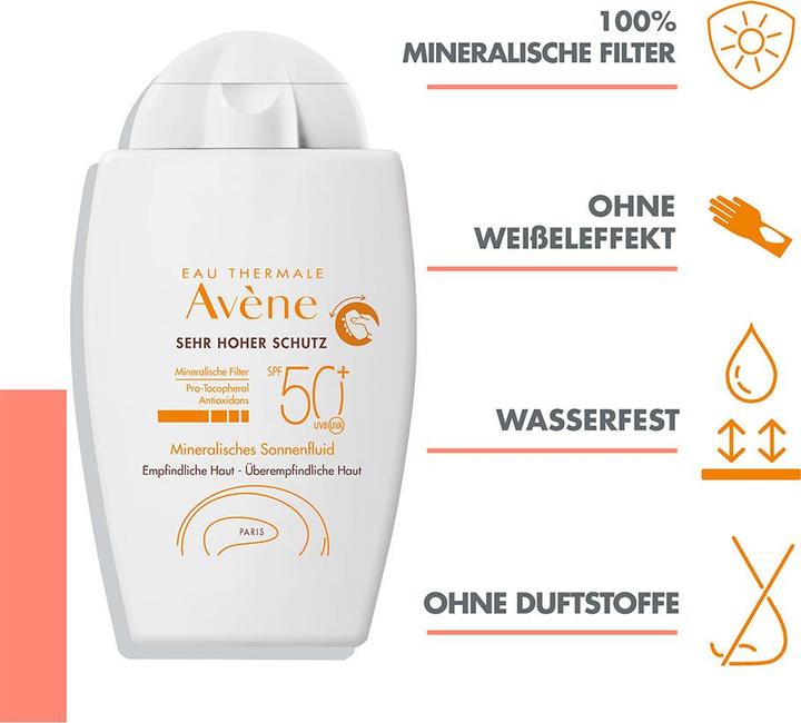Produktbild Avène Sonnenfluid mineralisch SPF50+ (Sonnencreme, SPF 50+, 40 ml, 71 g)