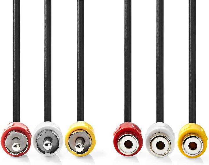 Immagine prodotto Nedis Cavo video composito | 3x spina RCA | 3x presa RCA | Nichelato | 480p | 2,00 m | Rotondo (2 m, Cinch)