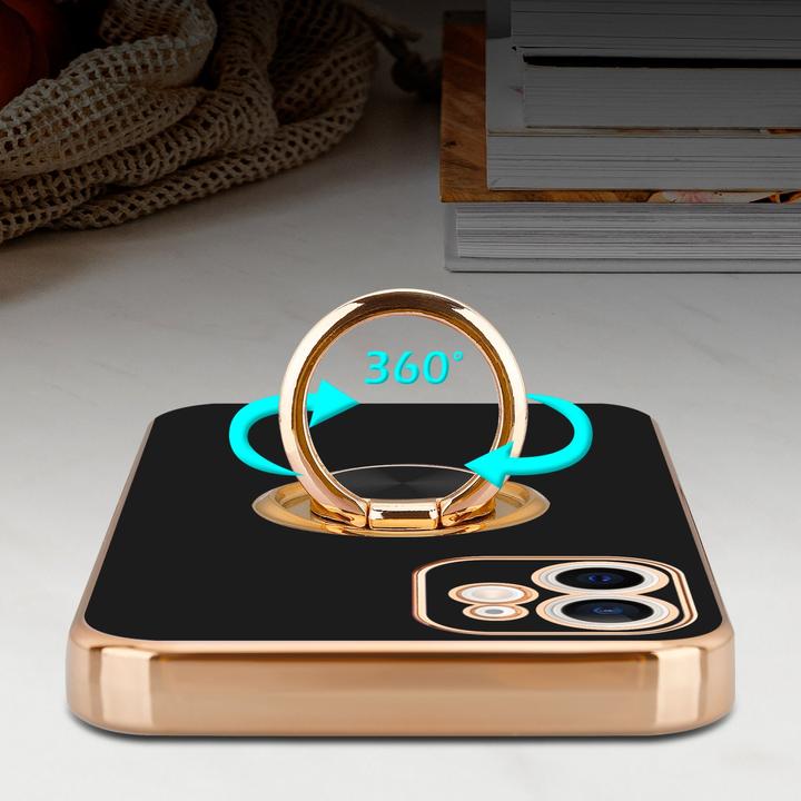 Actual product image Cadorabo Case for Apple iPhone 12 in TPU with camera protection and ring LM089 Style (Apple iPhone 12)