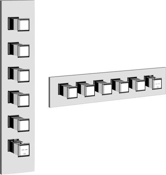 Image du produit Gessi Eleganza, set prêt à monter, pour thermostat haute performance avec 5 vannes à ouverture s