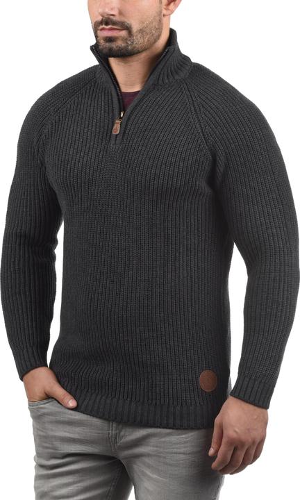 Actual product image Solid Xenox Men's Jumper Chunky Knit Pullover Troyer Made Of 100% Cotton (L)