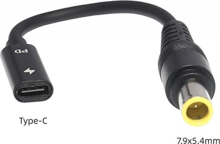 Immagine prodotto PowerGuard Adattatore da USB-C a Lenovo IBM Thinkpad con spina rotonda (7,9 x 5,4 mm) (90 W)