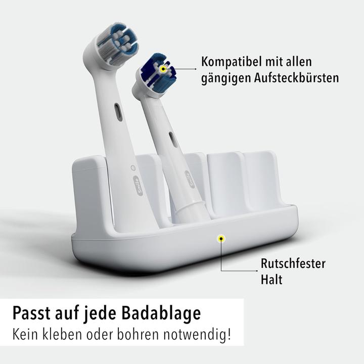 Actual product image Qikfresh Aufsteckbürstenhalter 4er Weiss (Toothbrush holder)