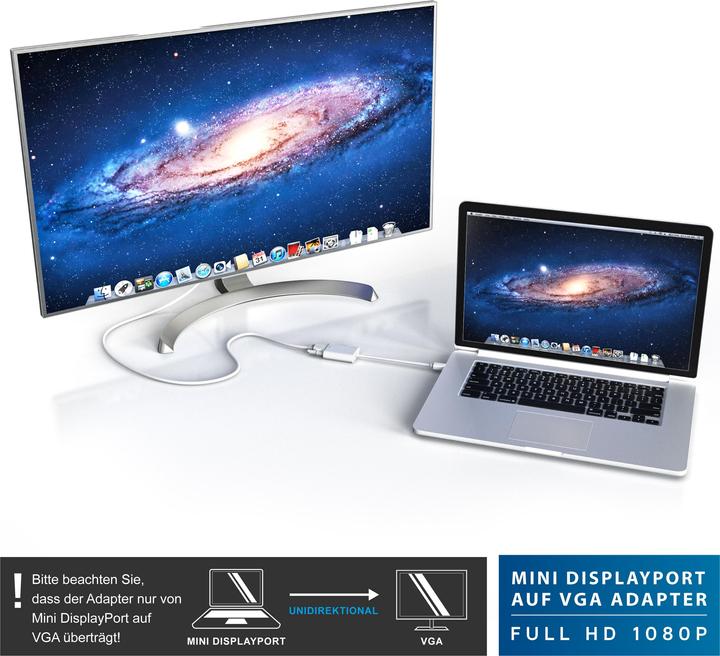Actual product image CSL Mini DisplayPort to VGA Video Adapter, Full HD MiniDP Male to VGA Female Adapter Cable (VGA)