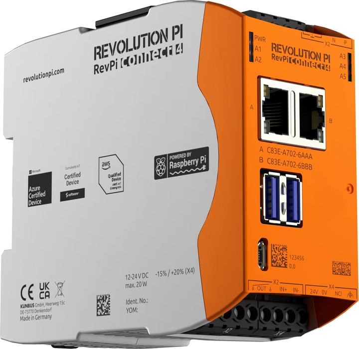 Actual product image Kunbus RevolutionPi Connect 4 PR100376 PLC extension module