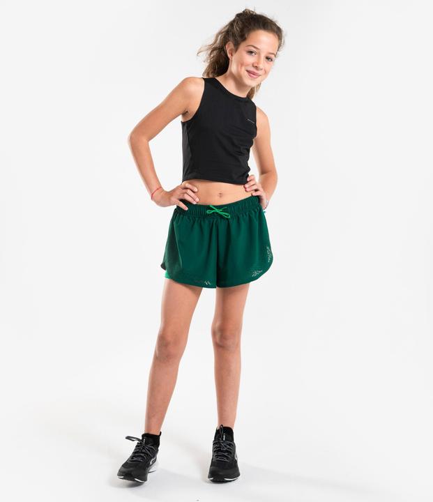 Produktbild Kiprun Tanktop Croptop Running atmungsaktiv Mädchen - 900 schwarz (8, 9, 10)