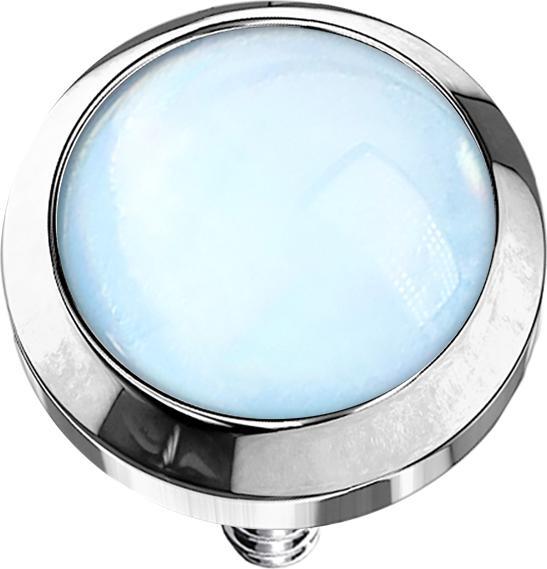Produktbild Star Piercing Dermal Anchor silber mit Epoxidstein blau (ohne Messing, Chirurgenstahl 316L)
