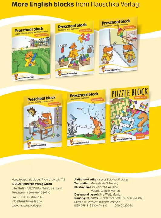 Image du produit Puzzle block 7 years and up, A5 block (Anglais, Agnes Spiecker, Masha Greune, Pic de Gisela, Sabine Dengl, Martina Knapp, 2021)