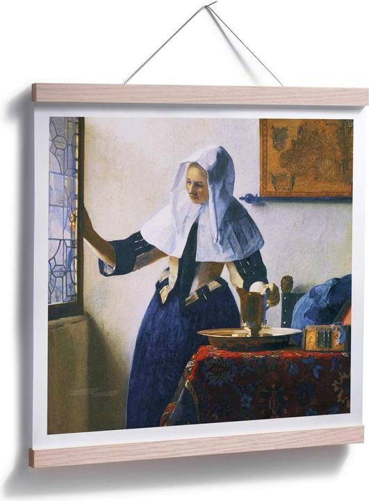 Produktbild Trenddeko Junge Frau mit Wasserkanne am Fenster (50 x 50 cm)