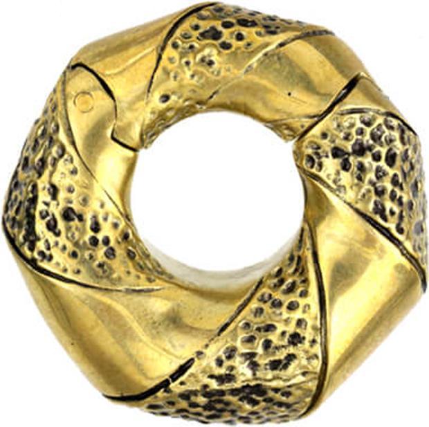 Actual product image Star Piercing Ohrgewicht klappbar vergoldet Spiralenmuster (Brass)