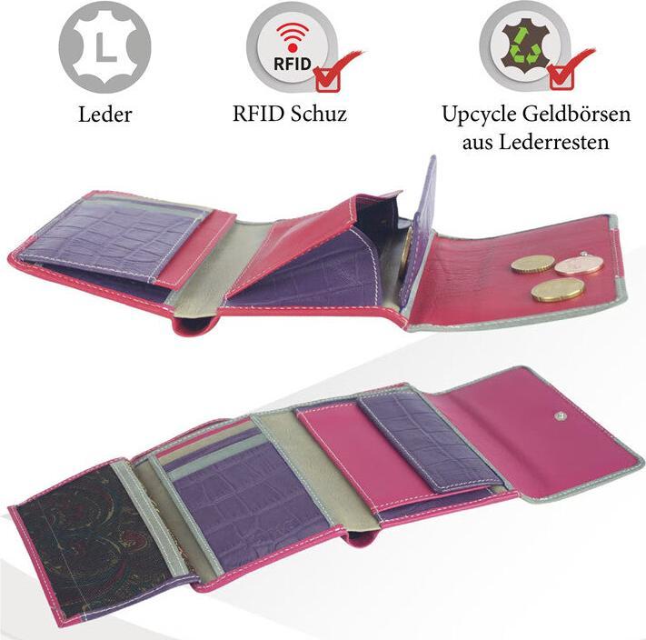 Produktbild Sunsa Damen Portemonnaie Geldbörse RFID Leder Recycelt No.0