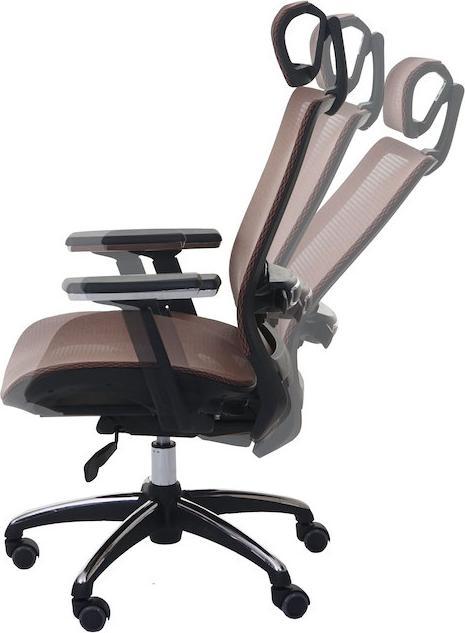 Produktbild Swisshandel24 Bürostuhl, Schreibtischstuhl, ergonomisch Kopfstütze Stoff/Textil ISO9001 - mandarin