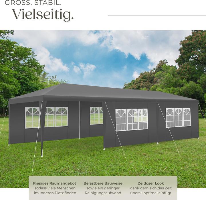 Image du produit tectake pavillon Miramas avec 8 côtés, imperméable, 9x3m (900 cm, 300 cm)