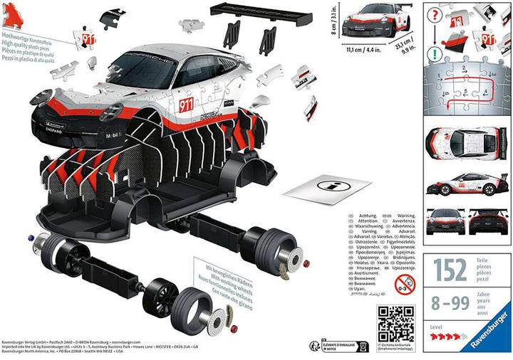Actual product image Ravensburger Porsche 911 GT3 Cup (108 pieces)
