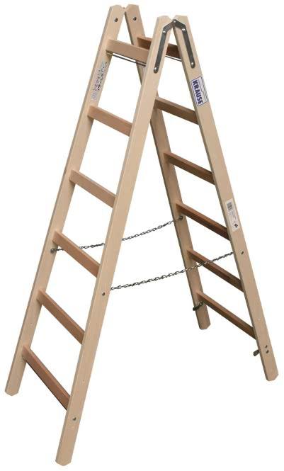 Actual product image Krause KRAU 170088 Wooden rung stepladder with 2x6 rungs (Stepladder, 175 cm)