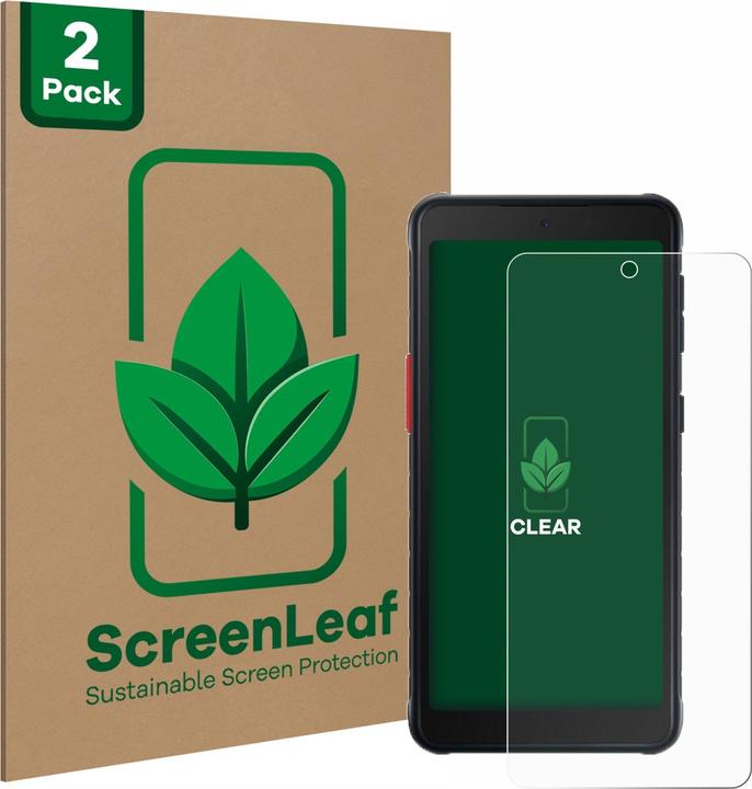 Produktbild ScreenLeaf Schutzfolie nachhaltiger Displayschutz Displayschutzfolie Folie Klar Transparent (2 Stück, Samsung Galaxy Xcover 5)
