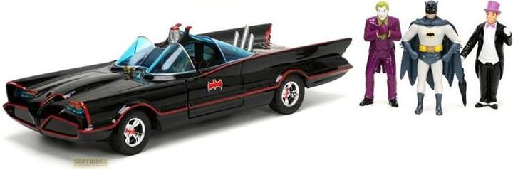Actual product image Jada Batman diecast model 1/24 5-pack Classic TV Series Batman, Robin, Joker, Penguin & Batmobile