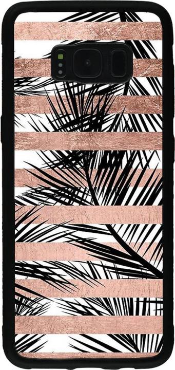 Produktbild PhoneLook Hülle Silikon schwarz Palm trees gold stripes (Samsung Galaxy S8+)