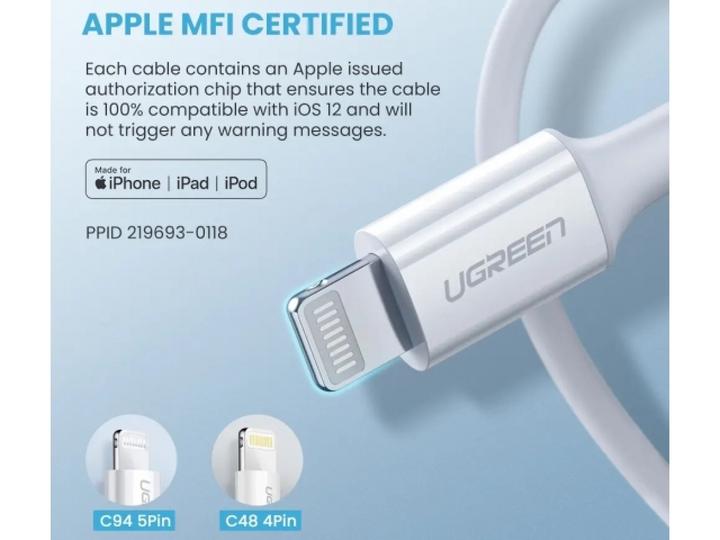 Immagine prodotto Ugreen Cavo da fulmine a USB-C 2.0 (1 m, USB 2.0)