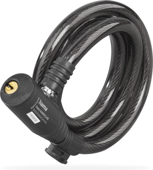 Actual product image Hama Fahrrad-Spiralkabelschloss, 120 cm, Schwarz
