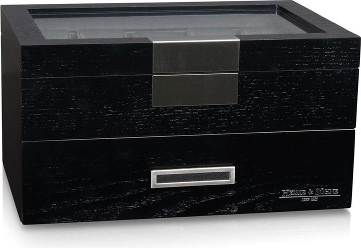 Actual product image Heisse & Söhne Watch box Monteray 20 Ash - Black silk matt