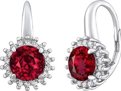 Image du produit Silvego Boucles d'oreilles en argent ADRIA avec rubis synthétiques LPSER0754