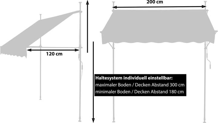 Produktbild Gartenfreude Klemmmarkise Sonnenschutz Balkonmarkise gerader Schnitt (2 m)