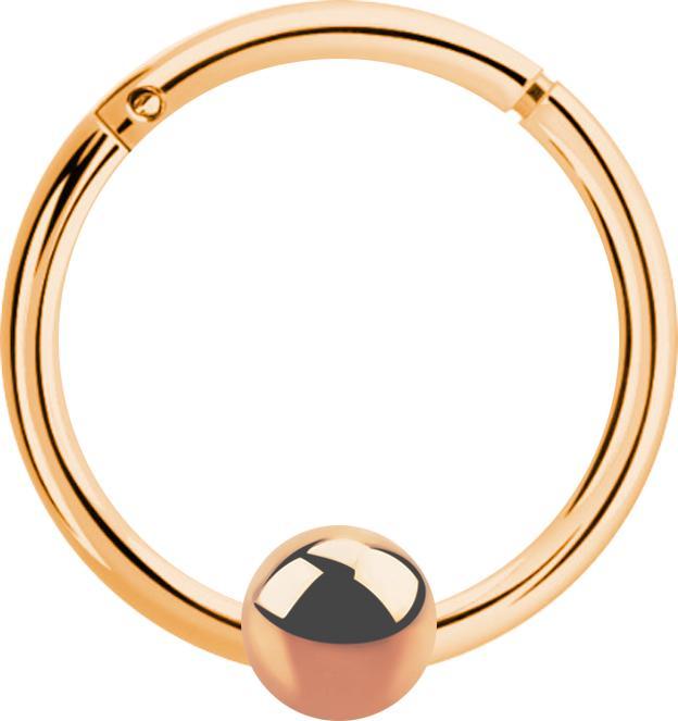 Star Piercing Micro Segmentring klappbar rosegold mit Kugel (ohne Messing, 925 Sterlingsilber)
