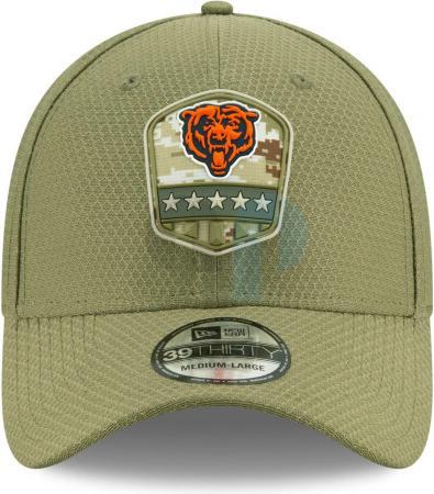 Produktbild New Era NFL - Chicago Bears - On Field 2019 Salute to Service Olive 39Thirty Cap Oliv SM (54, 55, 56, 57)