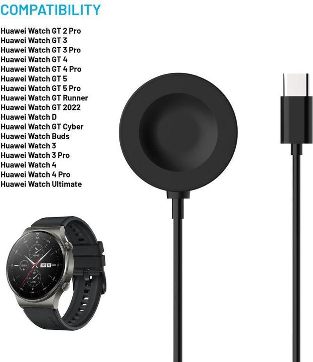 Immagine prodotto Fixed Cavo di ricarica USB-C Huawei Watch GT 2 Pro/3/3 Pro/4/4 Pro/5/5 Pro per Smart Clock, nero