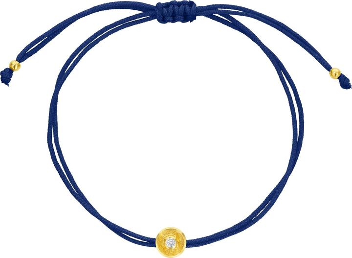 Produktbild Steinkult Armband mit Diamant in silbervergoldeter Fassung "My special diamond" (0.60 cm, 925 Sterling Silber, Nylonfaden, mit 18 Kt. Gold veredelt und 0.03 ct. Diamant)