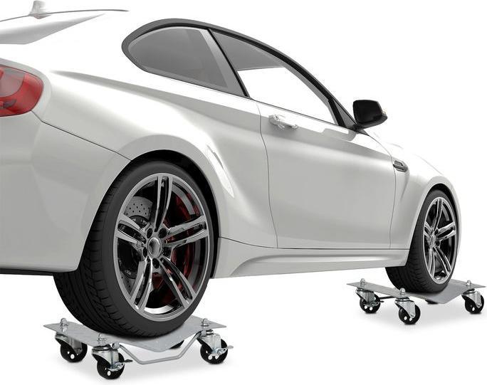 Image du produit Swisshandel24 Cric de manoeuvre 2 pièces Aide à la manoeuvre Changement de pneus Cric de voiture avec 4 roues pour