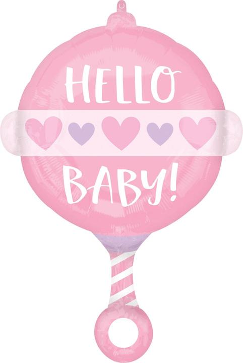 Actual product image Anagram Standard Shape Baby Girl Rattle Foil Balloon Pack