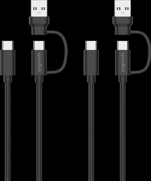 Produktbild Speedlink 2 in 1 Ladekabel (3 m, USB 2.0, USB 3.1)