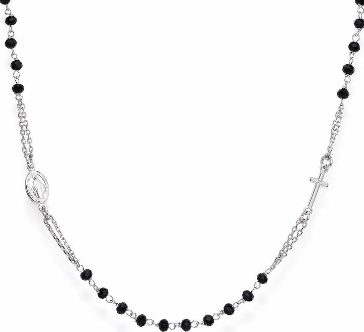Amen Rosary Crystal Cross Halskette (925er Silber, 50 cm)
