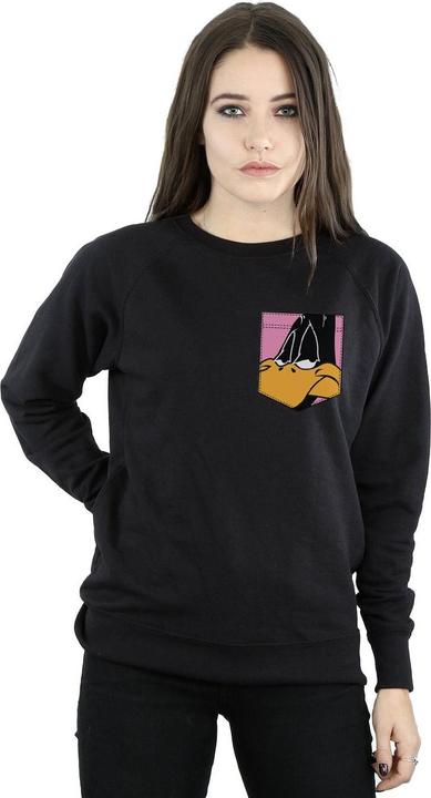 Produktbild Looney Tunes Daffy Duck Face Faux Pocket Sweatshirt (S)