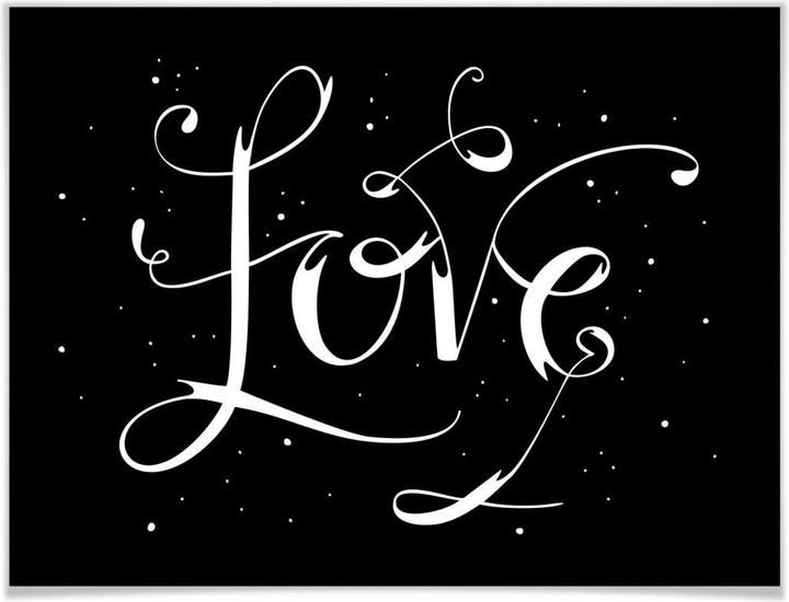 Actual product image Trenddeko Handlettering Love - black negative (30 x 24 cm)