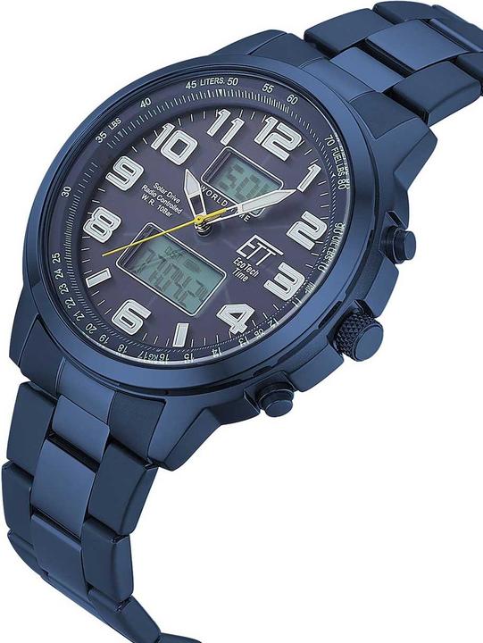 Immagine prodotto ETT EGS-11445-32M Orologio Solar Drive Radio Control Hunter II Uomo 48mm 10ATM (Orologio digitale, Orologio da polso analogico, Orologio radiocontrollato, 48 mm)