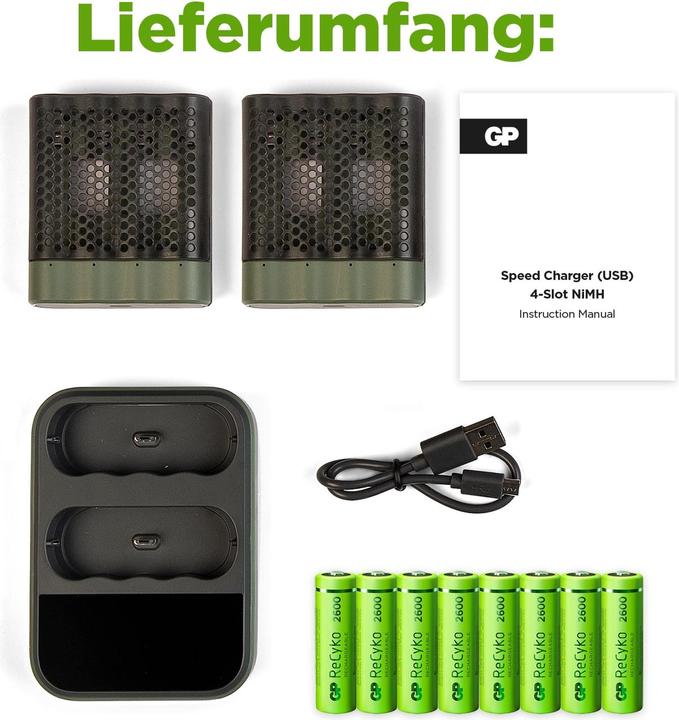 Immagine prodotto GP Batteries Pro-Line Docking Station + 4xAAA + 4xAA (8 pz., AA, 2100 mAh, Batteria + Caricabatterie)