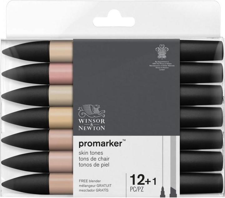 Actual product image Winsor & Newton Promarker skintones set 12+1pcs (Black, 13 x)