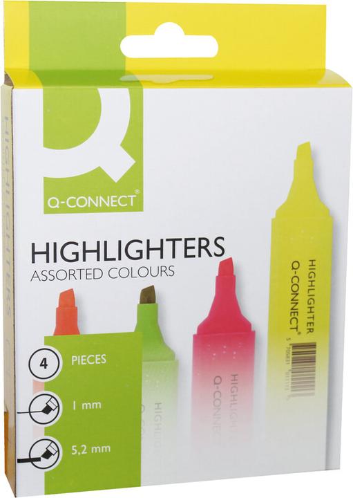 Immagine prodotto Q-Connect Evidenziatore Economia (Multicolore, 1 mm, 4 x)