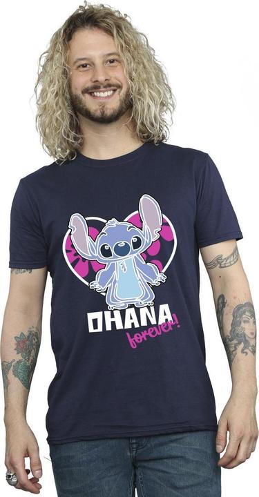 Immagine prodotto Disney Lilo And Stitch Ohana Forever Heart Maglietta Uomo (S)