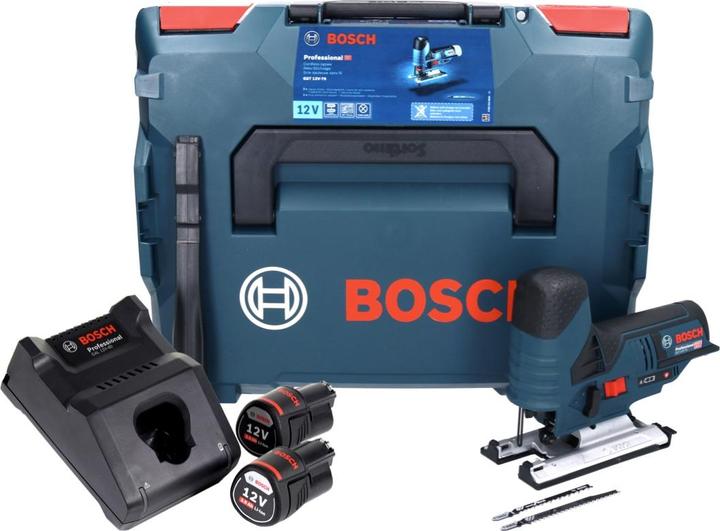 Image du produit Bosch Professional Bosch GST 12V-70 Professional Scie sauteuse sans fil avec boîtier L-Boxx + 2x Batteries GBA 12 V 3 A