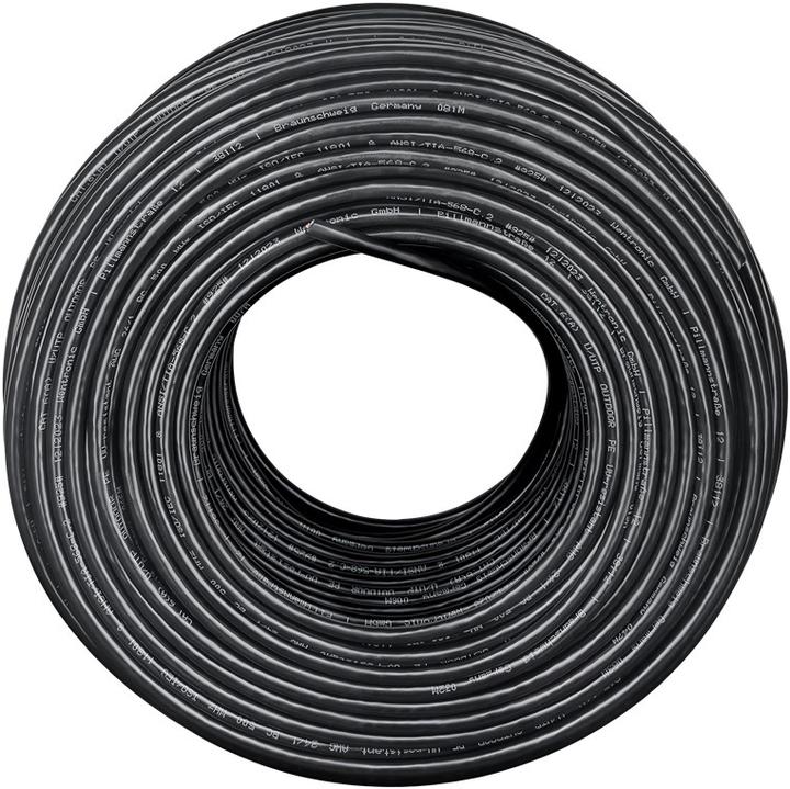 Produktbild Goobay CAT 6 Outdoor Netzwerkkabel-Set, U/UTP, Schwarz, 100 m (U/UTP, CAT6, 100 m)