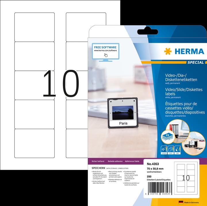 Actual product image HERMA ZIP disc labels A4