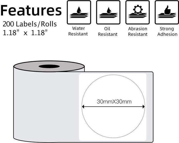 Actual product image Phomemo 200 pcs. 30mm round thermal labels for M110 / M200