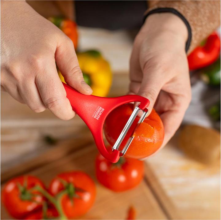 Actual product image Kuhn Rikon Peeler piranha serrated red