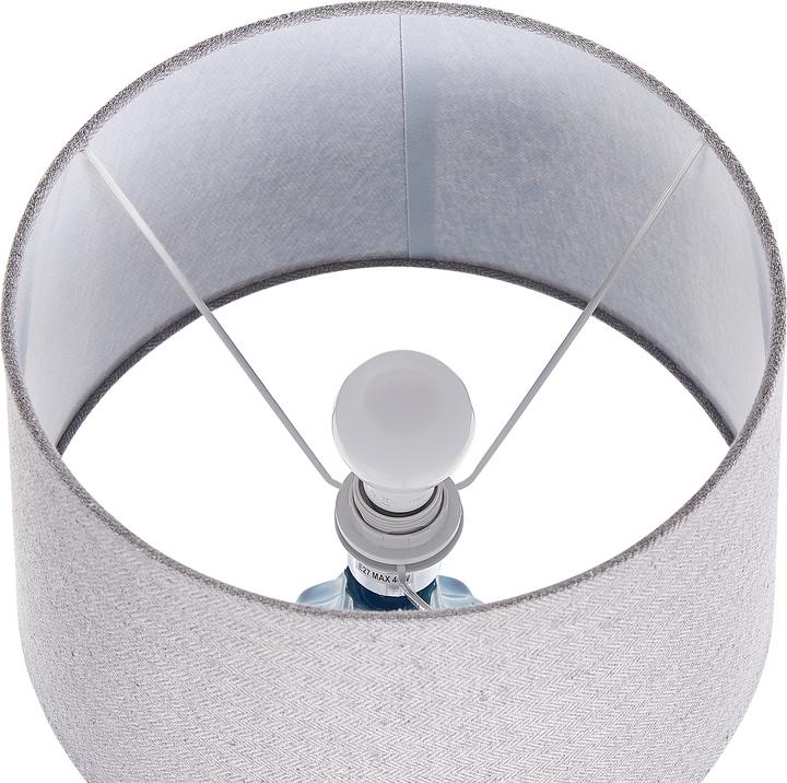 Actual product image Beliani Table lamp blue 56 cm drum shape ABAVA