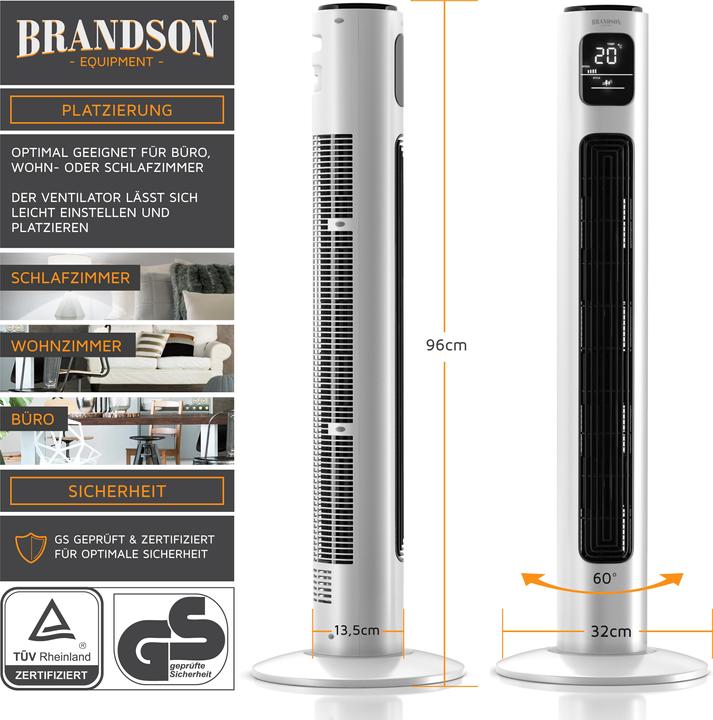 Actual product image Brandson Tower fan (48 dB)