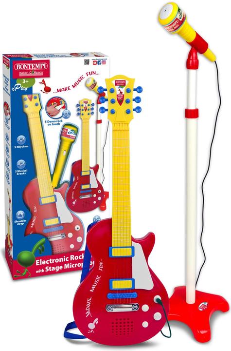 Image du produit Bontempi Guitare rock avec amplificateur de micro sur pied (Multilingue)
